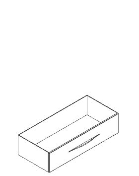 Caisson meuble vasque Bento - hauteur 25 cm - longueur 100 cm - 1 tiroir poignée Ondine ou bandeau - laqué Réf. 1796041