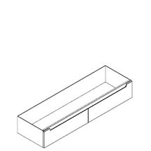 Caisson meuble vasque Bento - hauteur 25 cm - longueur 150 cm - 2 tiroirs prise de main - laqué Réf. 1795361