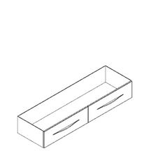 Caisson meuble vasque Bento - hauteur 25 cm - longueur 150 cm - 2 tiroirs poignée Ondine ou bandeau - bois Réf. 1797361