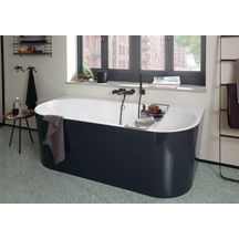 Baignoire OBERON 2.0 contre le mur 180x80 blanc, tablier Color on Demand Réf. UBQ180OBR9CDBCV-01