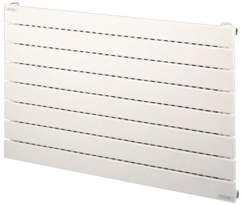 Radiateur eau chaude Acova Fassane horizontal simple, à ailettes, puissance 1237W (dT50), hauteur 740 mm, largeur 1000 mm, 10 éléments, raccordement latéral de même côté, Blanc RAL 9016 Réf. V8LX-074-100