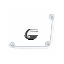 Barre d'appui coudée ergonomique en angle 90° 48,5 x 38,5 cm, profil aluminium recouvert de PVC structuré ergonomique D 33 mm, blanc réf. 046275