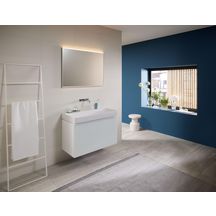 Lavabo Geberit ONE sortie verticale: B=90cm, T=48cm, Trou de robinetterie=Sans, Trop-plein=Sans, blanc / KeraTect