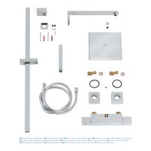 Colonne de douche avec mitigeur thermostatique Euphoria Cube System 230 Chromé 26087000