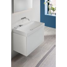 Lavabo Geberit ONE sortie verticale: B=90cm, T=48cm, Trou de robinetterie=Sans, Trop-plein=Sans, blanc / KeraTect