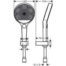 hansgrohe Rainfinity Ensemble support mural et douchette 130 3jet avec flexible de douche 125 cm, Blanc mat