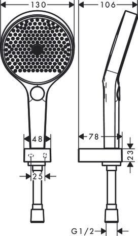 hansgrohe Rainfinity Ensemble support mural et douchette 130 3jet avec flexible de douche 125 cm, Blanc mat