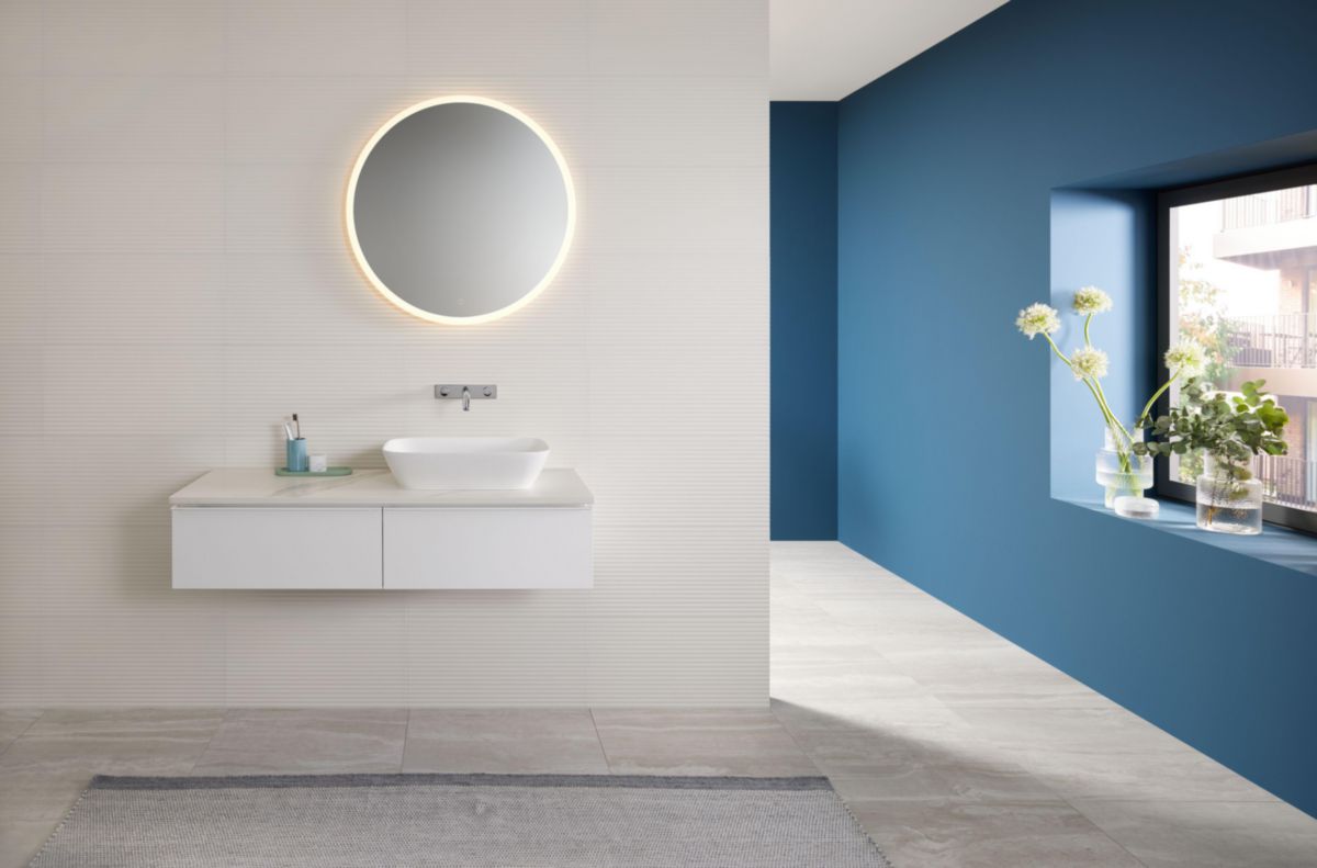 Miroir LED Geberit Option Round, avec éclairage indirect et indirect, diamètre 75cm