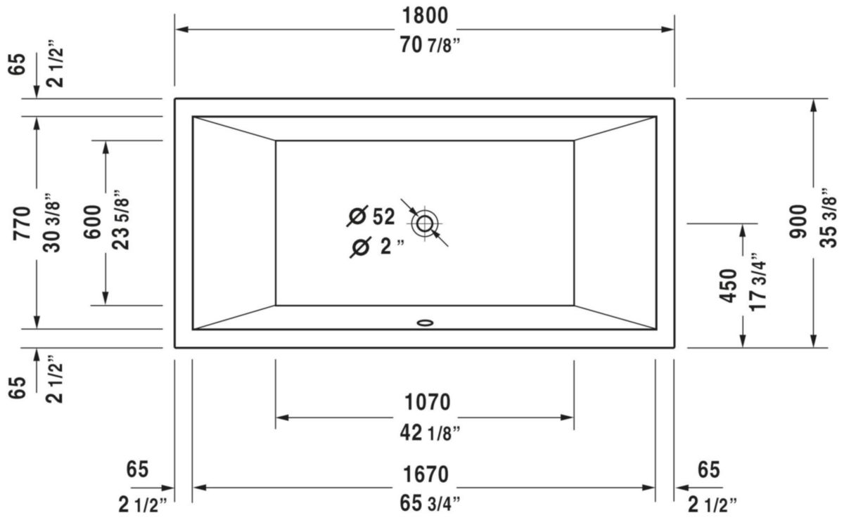 Baignoire starck 1800x900mm blanc réf. 700052000000000