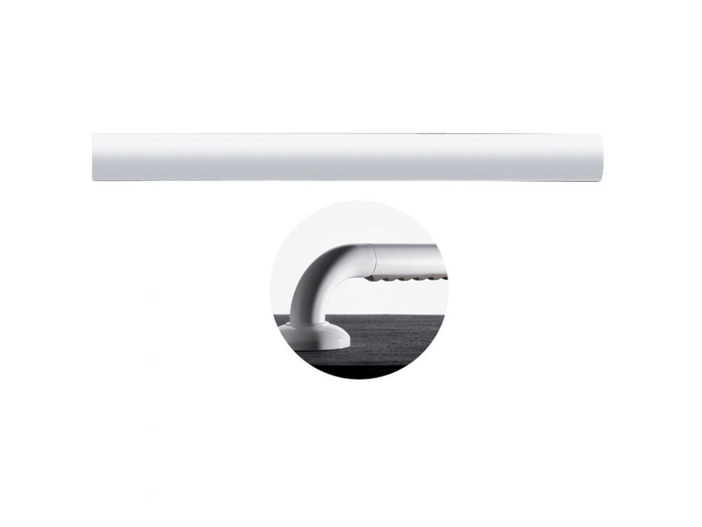 Barre d'appui droite ERGOSOFT 26 cm, profil en aluminium recouvert de PVC structuré ergonomique D 33 mm, rosaces polyamide, blanc réf. 046425