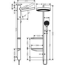 hansgrohe Rainfinity Colonne de douche 360 1jet pour installation encastrée, Chromé