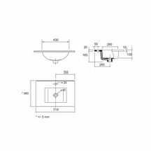 Plan vasque IBERIA 710 EN porcelaine blanche 710 x 20 x 460 mm réf: 16191