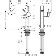 Mitigeur lavabo 150 Tecturis S Fine CoolStart, bonde Push-Open Noir mat Réf. 73340670