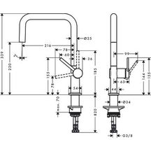 hansgrohe Talis M54 Mitigeur de cuisine U 220, 1 jet, Chrome