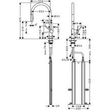 hansgrohe Talis M54 Mitigeur de cuisine 210, avec douchette extractible 2 jets, sBox, Chrome