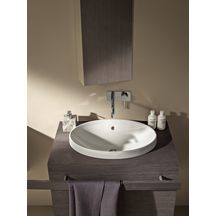 Vasque VARIFORM ronde à encastrer diamètre 40cm sans trou de robineterie blanc Réf. 500.700.01.2