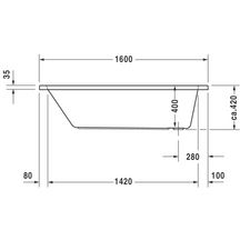 Baignoire vidage laiton D-CODE 160x70 cm Blanc réf. 700103000000000