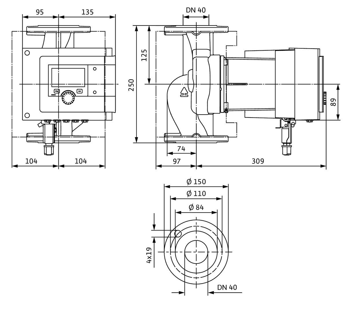 Circulateur collectif Stratos MAXO-Z 40/0,5-12 PN6/10 circulateur intelligent à rotor noyé Réf. 2164675