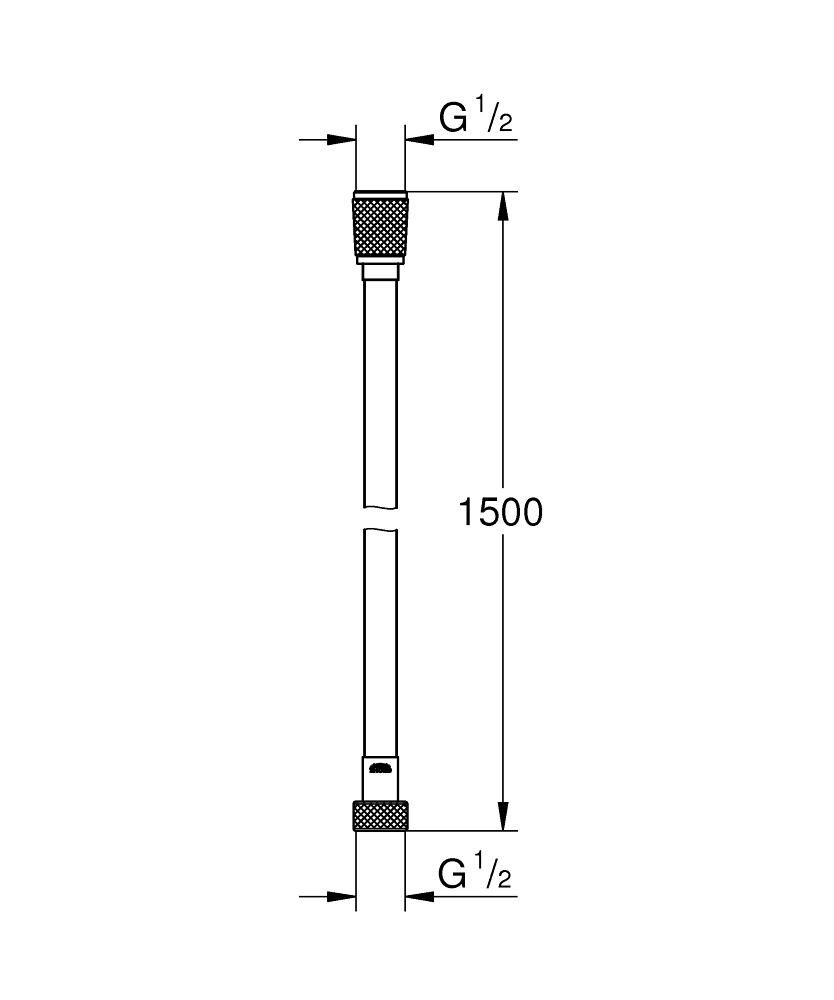 Flexible de douche 1500 mm Silverflex Twistfree Long-Life Chromé Réf : 26346001