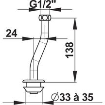 Effet d'eau tube équipé pour urinoir 8418-Selles réf. 50913