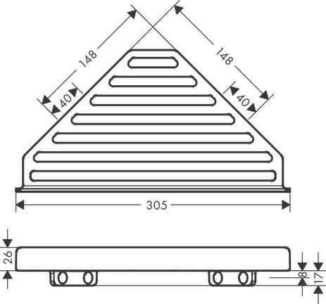 hansgrohe AddStoris Tablette d'angle, Blanc mat