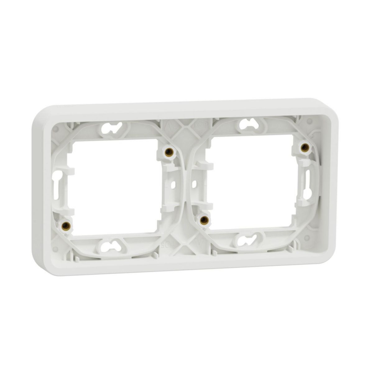 Mureva Styl - Cadre 2 postes horizontal - encastré - IP55 - IK08 - blanc Réf.MUR39101