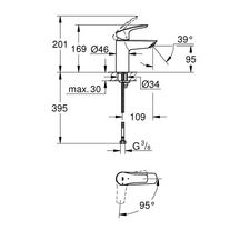 Mitigeur lavabo Taille S Eurosmart Chromé GROHE Réf. 32154003