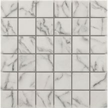 Grès cérame émaillé Arte deco Grip marbre blanc mosaïque 29,7 x 29,7 cm 4,7 x 4,7 cm