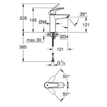 Mitigeur monocommande Lavabo Taille M Eurosmart Chromé GROHE Réf. 23324003