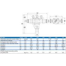 Disconnecteur hydraulique contrôlable à raccords unions type BABM mâle-mâle 33x42 2231450