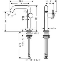 Mitigeur lavabo 150 Tecturis S Fine CoolStart sans tirette ni vidage Noir mat Réf. 73341670