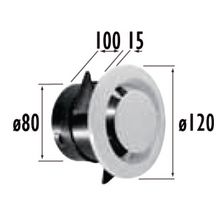 Bouche d'extraction fixe. manchon court paroi mince TYPE NP diamètre : 80 Lg : 100 mm PB 80 N Réf 422147