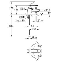 Mitigeur monocommande Bain / Douche Eurosmart Chromé GROHE Réf. 33412003