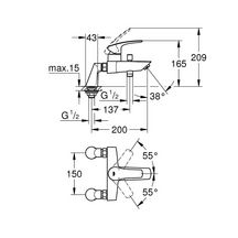 Mitigeur monocommande Bain / Douche Eurosmart Chromé GROHE Réf. 33303003