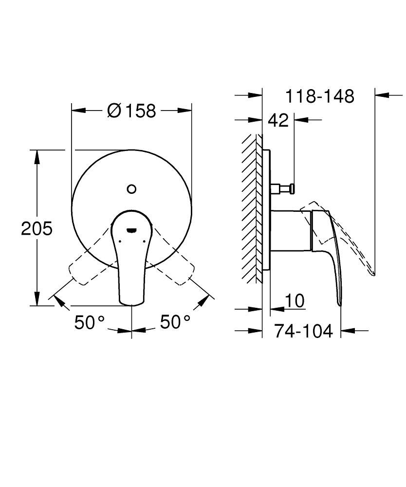 Mitigeur mécanique 2 sorties avec inverseur Eurosmart Chromé GROHE Réf. 24043003