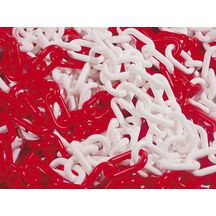 Chaîne plastique rouge/blanc diamètre 8 mm 25 m