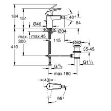 Mitigeur monocommande Bidet Taille S Eurosmart Chromé GROHE Réf. 32928003