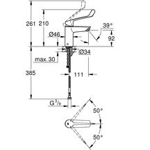 Mitigeur monocommande Lavabo Taille S Eurosmart Chromé GROHE Réf. 23984003