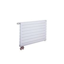 Radiateur eau chaude Acova Fassane Pack horizontal, double sans ailettes, 460W (dT50), Haut. 370 mm, Larg. 720 mm, 5 éléments, racc. par le bas, entraxe 50 mm côté, insert latéral haut, appareil réversible G/D, Blanc RAL 9016 Réf. VSXD-037-070