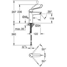 Mitigeur monocommande Lavabo Taille M Eurosmart Chromé GROHE Réf. 23985003