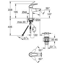 Mitigeur Lavabo EUROSMART Taille M  Chromé GROHE Réf. 23976003