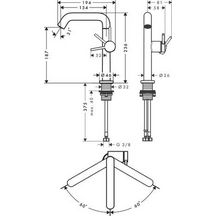 Mitigeur lavabo 210 Tecturis S Fine CoolStart avec bec pivotant et bonde Push-Open Bronze brossé Réf. 73360140