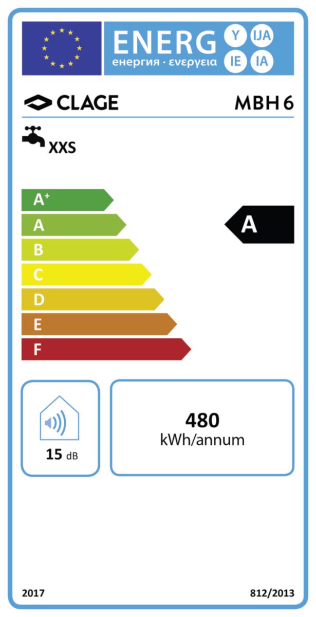 Petit chauffe-eau instantané pression MBH 6-E 5,7 kW, Classe énergétique A réf. 1500-160063