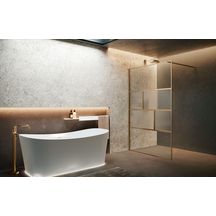 Paroi Walk-In avec les inserts Hart Hc 100 extensibilité 97-98,5 cm verre trempé flute profilés Bronze Brossé Réf : HARTHC100-94Q