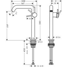 Mitigeur lavabo 240 Tecturis S Fine CoolStart, bonde Push-Open Blanc mat Réf. 73370700