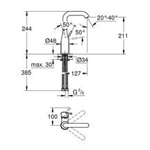 Mitigeur monocommande Lavabo Taille L Essence Chromé GROHE 24177001