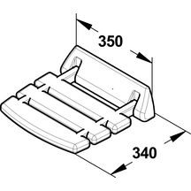 Siège de douche fixe relevable, stand ard, largeur 350 mm réf. 60582