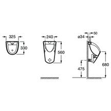 Urinoir CHIC pour alimentation apparente blanc Réf. A35945L000