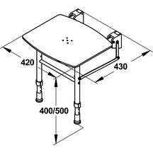Siege de douche avec pied sans dosseret réf. 60480