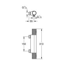 Mitigeur thermostatique Douche Grohtherm 1000 Performance Chromé GROHE 34828000